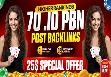 70. ID PBN Post Backlinks DA 50+ Indonesia Domains High Quality SEO Links