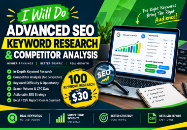 I Will Do Expert SEO Keyword Research,  Competitor Analysis & Keyword Strategy