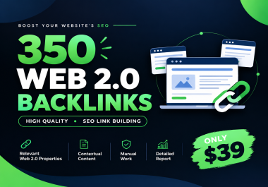 I will create 350 powerful Web 2.0 backlinks with contextual SEO content