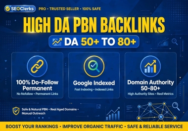 Build 50 High DA 50 To 80+ PBN Backlinks Permanent Homepage DoFollow