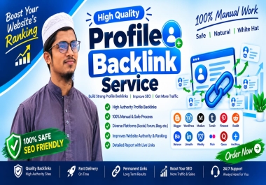 I will build high quality 50 profile backlinks for powerful SEO and Google rankings