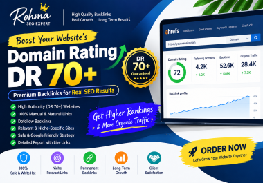 I will increase DR 70+ of your website with powerfull seo backlinks
