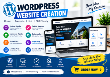 I will create a WordPress website,  develop a business website,  and design a WordPress site.