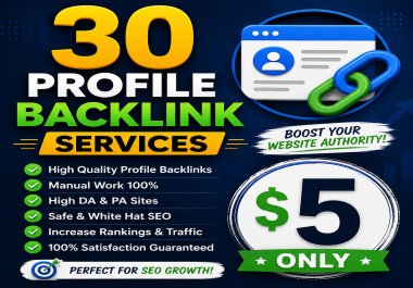 I will do 50 profile backlinks for website to boost ranking.