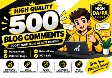 I will build 500 blog comments backlinks With High DA/PA SEO Strategy
