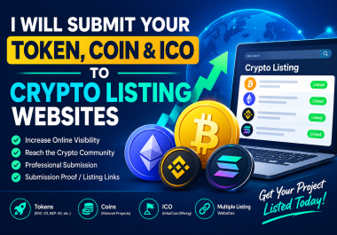 I Will Submit Your Blockchain Project to Cryptocurrency Directories