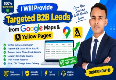 I Will Provide Targeted B2B Leads from Google Maps & Yellow Pages