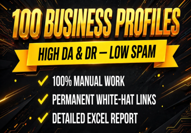 I will create 100 manual business profiles with backlinks to your website