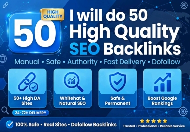 I will do 50 high quality do follow SEO backlinks for google top ranking