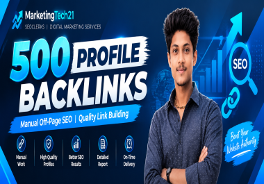 I will create 500 profile backlinks with detailed SEO report
