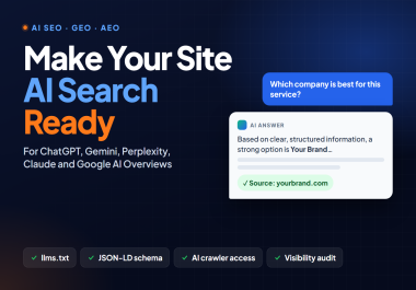 AI SEO Setup for ChatGPT,  Gemini and Perplexity - llms. txt,  Schema,  Audit