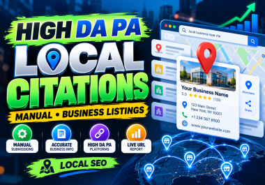 I will build high DA PA local citations and business listings manually