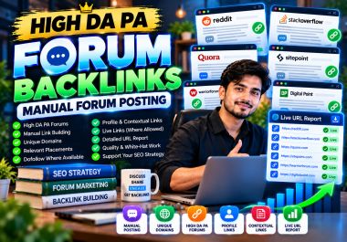 I will build high DA PA manual forum posting backlinks