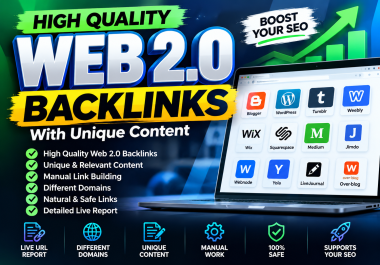 I will build high quality web 2.0 backlinks with unique content