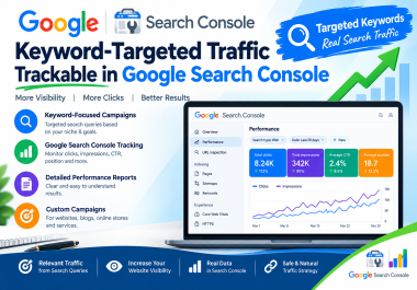 I Will Drive Keyword Targeted Traffic Trackable in Google Search Console