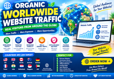 I Will Drive Worldwide Organic Website Traffic to Your Website. Daily 1500 for 30 days.