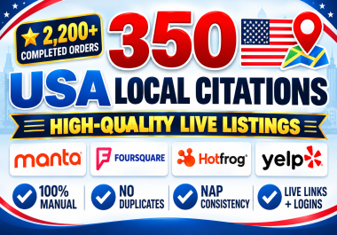 I will do 350 USA local citations and directory submission for local SEO