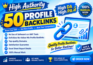 I will do 50 profile backlinks high authority
