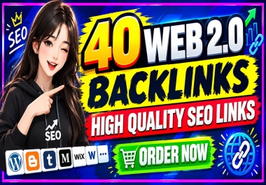 I Will Build 40 Manual High Quality Web 2.0 Backlinks for SEO
