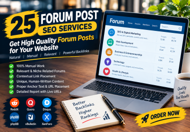 25 High-Quality Manual Forum Posts Relevant & Contextual Backlinks