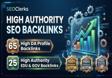 65 profile backlinks and 25 edu gov backlinks