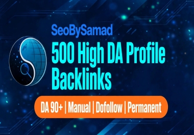 I will create 500 high DA profile backlinks manually for SEO