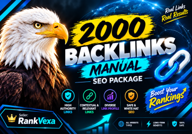 2000 High Authority Backlinks Manual Contextual & White Hat SEO