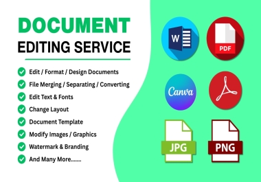 Professional Document & PDF Editing,  Formatting & Design