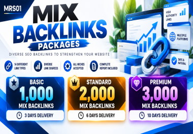 Mixed SEO Backlinks Diverse Link Building Package for Off-Page SEO