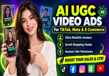 I will create high converting AI UGC video ads for all social platforms