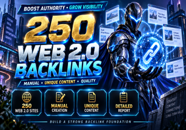 I Will Build 250 Premium Web 2.0 Backlinks With Unique SEO Content