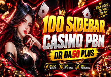 100 Sidebar Blogroll Permanent PBN Backlinks DA 50 Plus Get Google Casino gaming poker