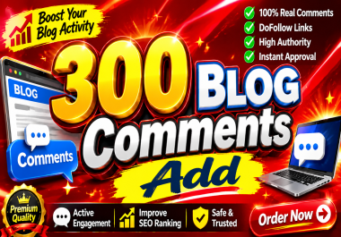Will Build 300 High-Quality White Hat Bl0g Comment Backlinks for SEO High quality