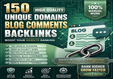 I will creat 150 unique domains blogcomments backlinks