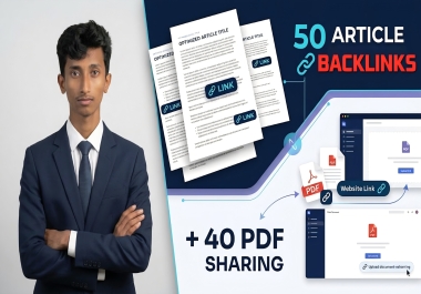 I will generate 50 manual article submissions for your SEO campaign
