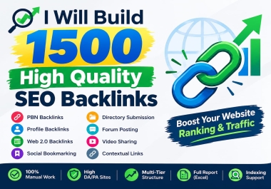 I Will Build 1500 High Quality SEO Backlinks