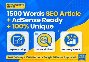 I will write 1500 words SEO article for AdSense approval