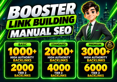 Booster Link Building Manual SEO 3000+ High Authority Backlinks & 6000 Tier 2 Backlinks to Rank top