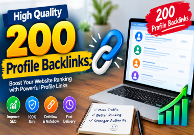 200 High Quality Profile Backlinks for SEO Link Building and Website Ranking