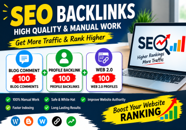 100 Blog Comments + 100 Profile Backlinks + 100 Web 2.0 Backlinks