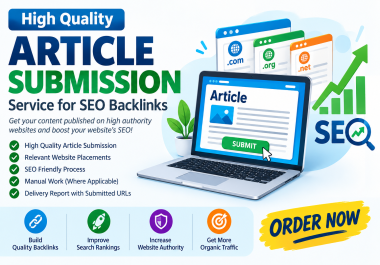 50 High Quality Article Submission Service for SEO Backlinks