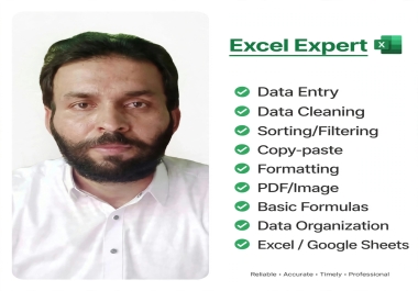 I Will Do Data Entry,  Data Management And Excel Work Fast