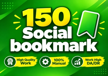 150 High Quality Social Bookmark Backlinks 100 Manual SEO Work