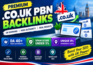 40 Premium. co. uk PBN Backlinks DA 40+ Spam Score Under 5 Unique IPs