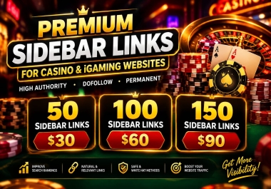Premium Casino Sidebar Packages High-Quality Casino Backlinks for SEO