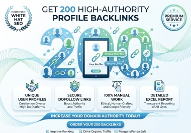 I Will Build 200+ SEO Profile Backlinks to Improve Your Website Rankings