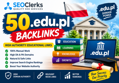 I will provide 50. edu. pl DA40 DR 30+ Domains