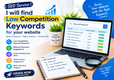 I will find low competition keywords for your website