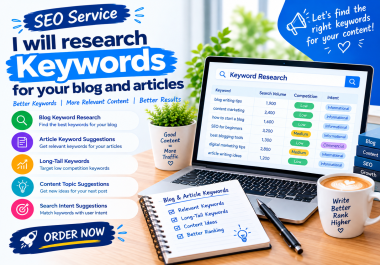I will research keywords for your blog and articles
