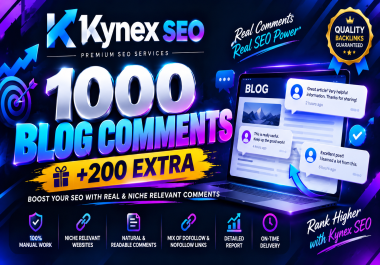 I Will Provide 1000 Blog Comment Backlinks + 200 FREE Bonus Links for SEO